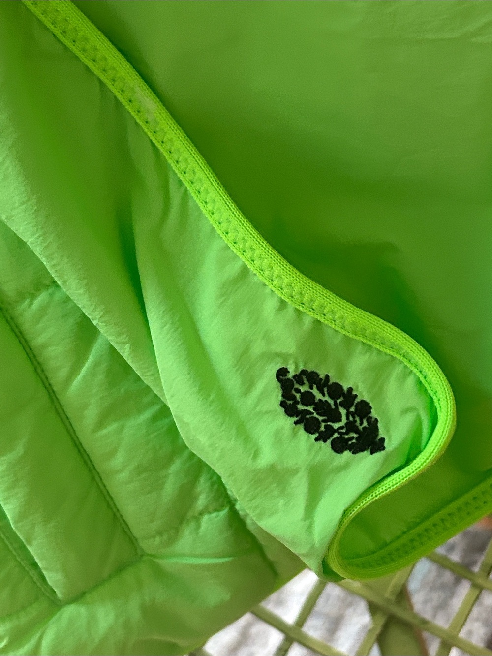 Neon Green Quilted Puffer Hoodie Jacket - Picture 4 of 6